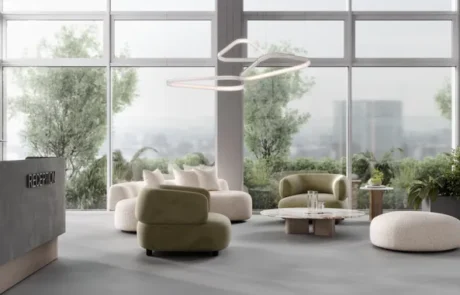 Render arquitectónico de interior con distribución funcional y acabados realistas